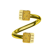 Micro spiral gold-plated with two cubes