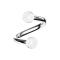 Micro spirale argentée avec deux boules transparentes