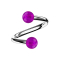 Spirale silber mit zwei Kugeln violett transparent