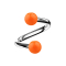 Micro spirale argentée avec deux boules orange