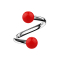Micro spirale argentée avec deux boules rouges