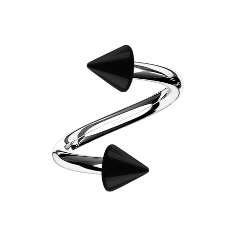 Micro Spirale silber mit zwei Cones schwarz
