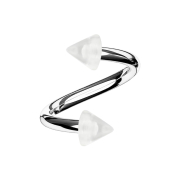 Micro spirale argentée avec deux cônes...