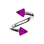 Micro spirale argentée avec deux cônes...