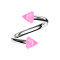 Spirale argentée avec deux cônes roses transparents