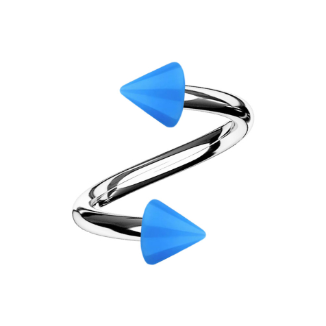 Micro Spirale silber mit zwei Cones hellblau