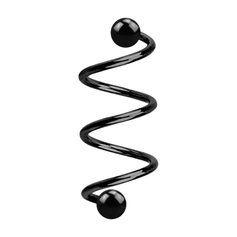 Micro spiral black with two balls