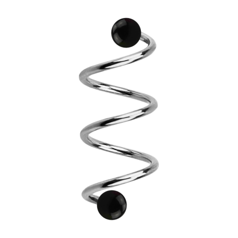 Micro spiral silver with two black balls