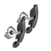 Boucles doreilles plume noire