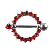 Barbell crystal wreath red