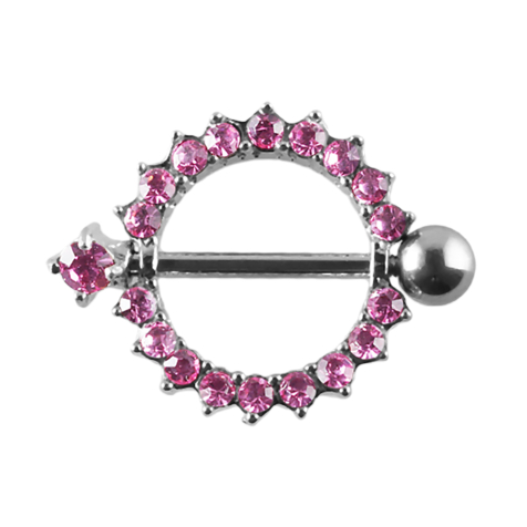 Barbell crystal wreath pink