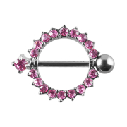 Barbell crystal wreath pink