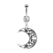 Banane argent avec pendentif demi-lune