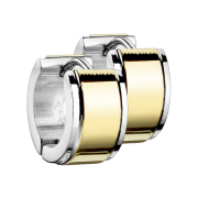 Boucle doreille à clapet argenté avec bande...