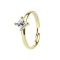 Gold-plated ring with square crystal