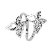 Silver ring with two butterflies