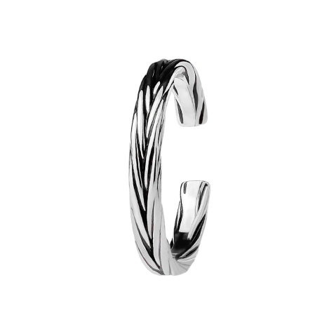 Ring silver braided