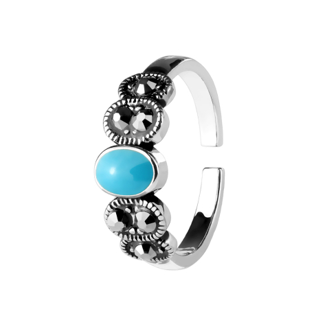 Ring silver with turquoise stone