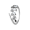 Ring silver with crystal leaf