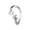 Ring silver with two crystal hearts