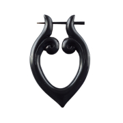 Boucle doreille Tribal en corne de buffle deau