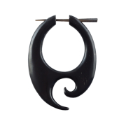 Boucle doreille spirale profonde en corne de buffle deau