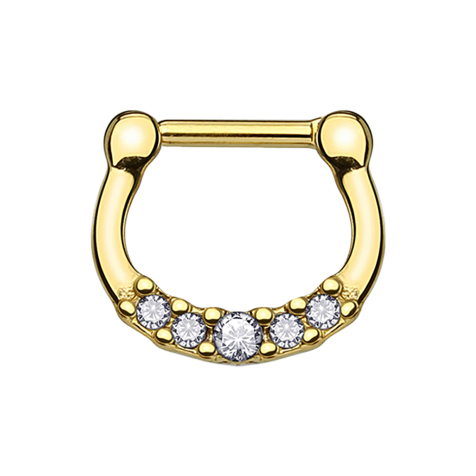 Septum with five gold-plated crystals and titanium coating