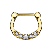 Septum with five gold-plated crystals and titanium coating