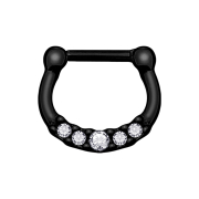 Septum with five black crystals and titanium coating
