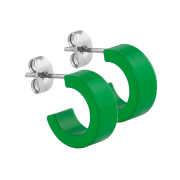 Boucles doreilles Supernova vert rond plat 5x14