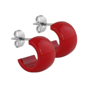 Stud earrings Supernova Fire Red round rounded 9x14