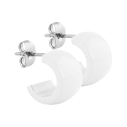 Ear studs Supernova Pure White round rounded 9x14