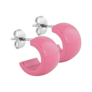Stud earrings Supernova pink round rounded 9x14