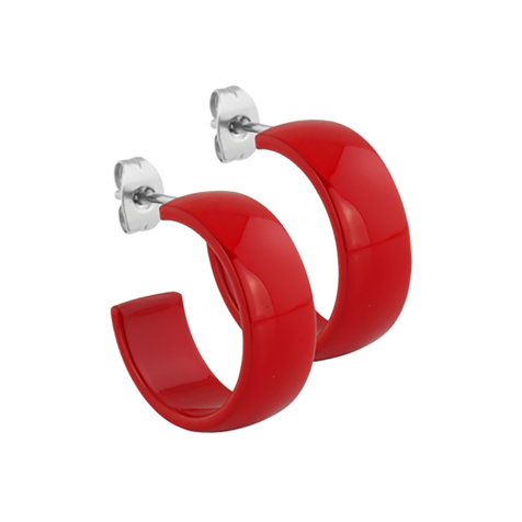 Ear studs Supernova Fire Red round rounded 8x20