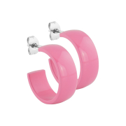 Stud earrings Supernova pink round rounded 8x20