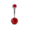 Banane Supernova High Polished avec deux boules de cristal Swarovski rouges