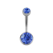 Banane Supernova High Polished avec deux boules de cristal Swarovski bleues