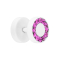 Spina finta Supernova Pure White con cristallo Swarovski fucsia