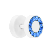 Spina finta Supernova Pure White con cristallo Swarovski blu
