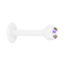 Micro Labret Supernova Pure White mit Kugel und Swarovski Kristall multicolor