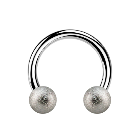 Micro Circular Barbell argento con due palline specchiate