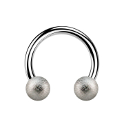 Micro Circular Barbell silver with two balls speckled