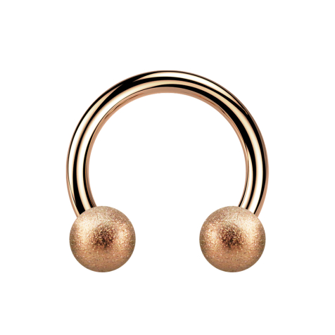 Micro Circular Barbell oro rosa con due sfere specchiate