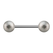 Micro barbell silver with two balls speckled