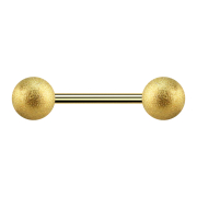 Micro Barbell doré avec deux boules mouchetées
