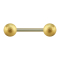 Micro Barbell doré avec deux boules mouchetées