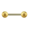 Gold-plated barbell with two speckled balls