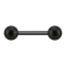 Barbell black with two balls speckled