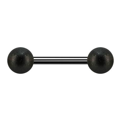Barbell black with two balls speckled