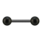Barbell black with two balls speckled
